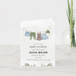 Pastel Waterverf Baby Shower Uitnodiging