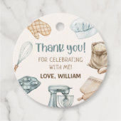 Pastel Waterverf Baking Boy Verjaardag Bedankjes Labels (Voorkant)