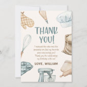 Pastel Waterverf Baking Boy Verjaardag Bedankkaart (Voorkant)