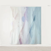 Pastel Waterverf Bergen Landschap Tapestry Wandkleed (Voorkant)