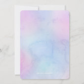 Pastel Waterverf Birthday Makoverparty Paars Kaart (Achterkant)