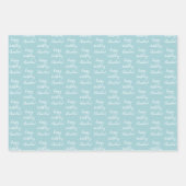 Pastel Waterverf Birthday Name Aqua Coral Inpakpapier Vel (Voorkant 2)