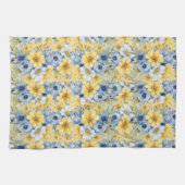 PASTEL WATERVERF BLAUW GEEL THEEDOEK (Horizontaal)