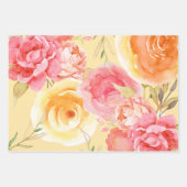 Pastel Waterverf Bloem Assortiment van Inpakpapier Vel (Voorkant 3)