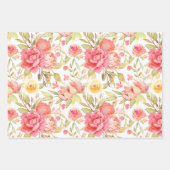 Pastel Waterverf Bloem Assortiment van Inpakpapier Vel (Voorkant)