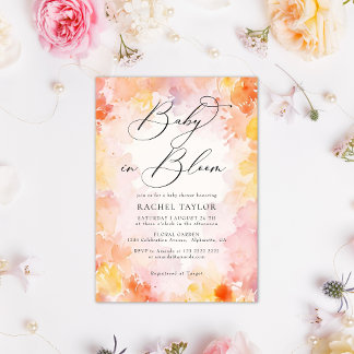 Pastel Waterverf Bloem Baby In Bloom Baby Shower U Kaart