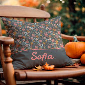 Pastel waterverf bloem boho grijs Sierkussen