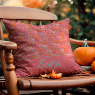 Pastel waterverf bloem boho roze Sierkussen