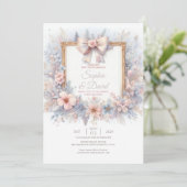 Pastel Waterverf Bloem Bruiloft Uitnodiging (Staand voorkant)