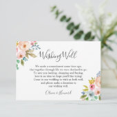 Pastel Waterverf Bloem Bruiloft Wensput Kaart (Staand voorkant)