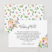 Pastel Waterverf Bloem Bruiloft Wensput Kaart (Voorkant / Achterkant)