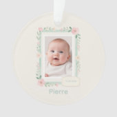 Pastel Waterverf Bloem Lege Fotolijst Ornament (voorkant)