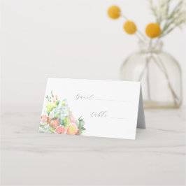 Pastel Waterverf Bloem Place Card Plaatskaartje