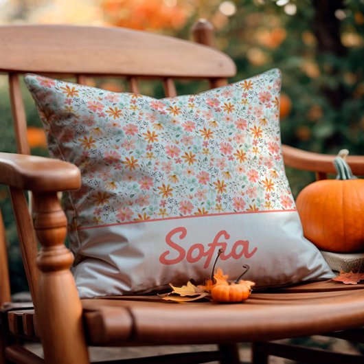 Pastel waterverf bloem rustiek boho Sierkussen