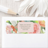Pastel Waterverf Bloem Wijnfles Etiket (Insitu)