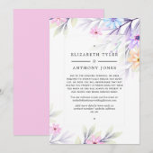 Pastel Waterverf Bloemelijke Beperkte Uitnodigings Aankondiging (Voorkant / Achterkant)