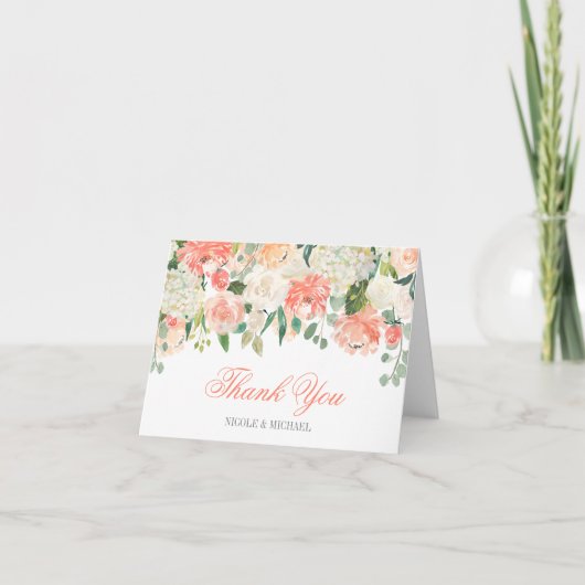 Pastel Waterverf Bloemen Bedankt (Voorkant)