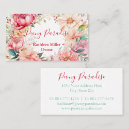Pastel Waterverf Bloemen Bloemenwinkel Visitekaartje