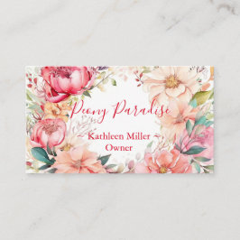 Pastel Waterverf Bloemen Bloemenwinkel Visitekaartje