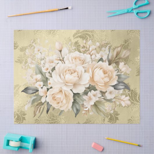 Pastel Waterverf Bloemen Boeketten Decoupage Tissuepapier (Craft)