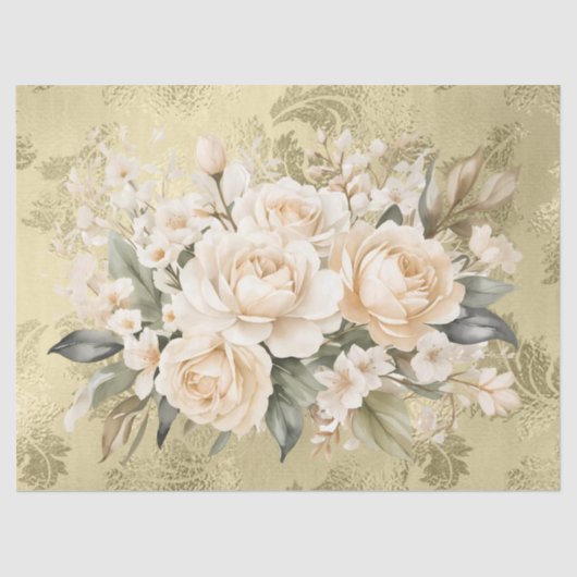 Pastel Waterverf Bloemen Boeketten Decoupage Tissuepapier (Voorkant)