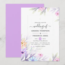 Pastel Waterverf Bloemen Bruiloft