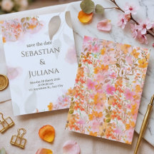 Pastel Waterverf Bloemen Bruiloftsinvitaties