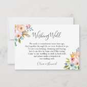 Pastel Waterverf Bloemen Bruiloftswensput Kaart (Voorkant)
