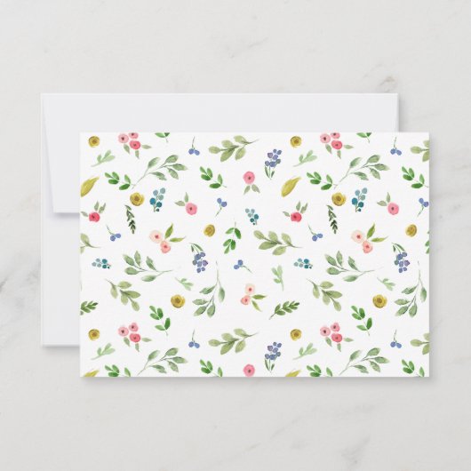 Pastel Waterverf Bloemen Bruiloftswensput Kaart (Achterkant)