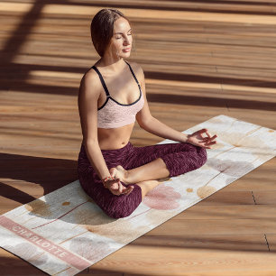 Pastel Waterverf Bloemen Gepersonaliseerde naam Yogamat