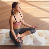 Pastel Waterverf Bloemen Gepersonaliseerde naam Yogamat