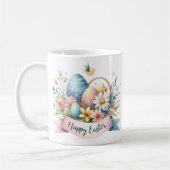 Pastel Waterverf Bloemen Happy Easter Koffiemok (Links)
