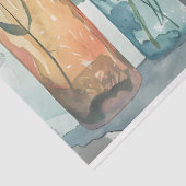 Pastel Waterverf Bloemen in Flessen Decoupage Tissuepapier (Detail)