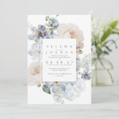 Pastel Waterverf Bloemen Lente Huwelijksuitnodigin Kaart (Staand voorkant)