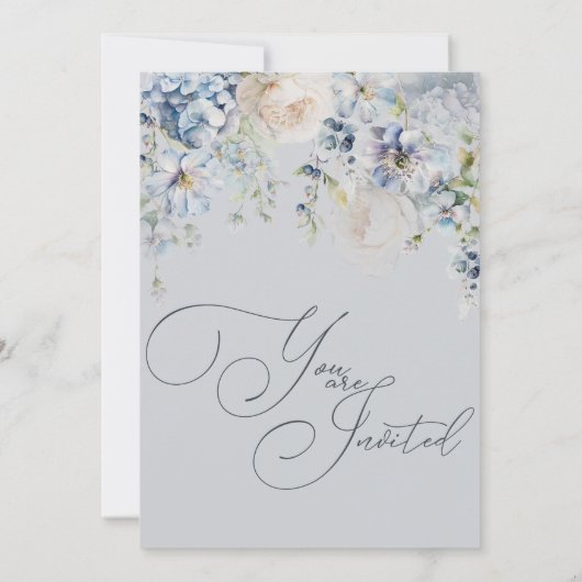 Pastel Waterverf Bloemen Lente Huwelijksuitnodigin Kaart (Achterkant)