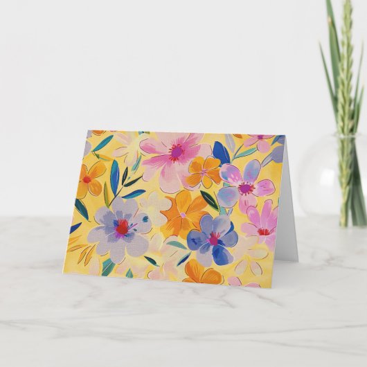  Pastel Waterverf Bloemen Note Kaart (Voorkant)