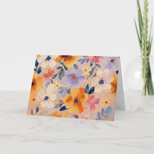  Pastel Waterverf Bloemen Note Kaart (Voorkant)