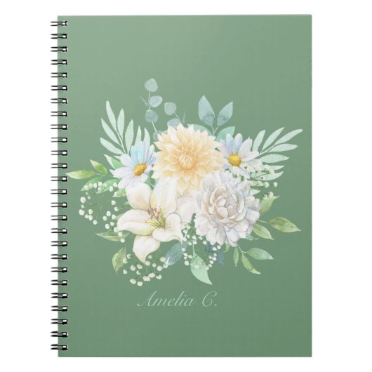  Pastel Waterverf Bloemen Notitieboek (Voorkant)