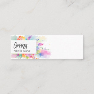 Pastel Waterverf Bloemen Parfum Tester Mini Visitekaartje