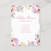 Pastel Waterverf Bloemen Sieraden Oorbel Display Visitekaartje (Achterkant)