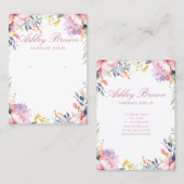 Pastel Waterverf Bloemen Sieraden Oorbel Display Visitekaartje (Voorkant / Achterkant)