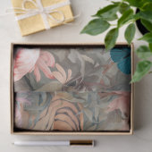 Pastel Waterverf Bloemen Tijger Decoupage Tissuepapier (Geschenk)