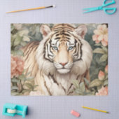 Pastel Waterverf Bloemen Tijger Decoupage Tissuepapier (Craft)