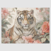 Pastel Waterverf Bloemen Tijger Decoupage Tissuepapier (Voorkant)