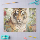 Pastel Waterverf Bloemen Tijger Decoupage Tissuepapier (Craft)