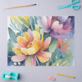 Pastel Waterverf Bloemen Tissuepapier (Craft)