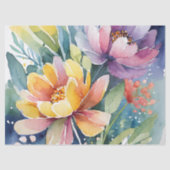  Pastel Waterverf Bloemen Tissuepapier (Voorkant)