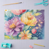 Pastel Waterverf Bloemen Tissuepapier (Craft)