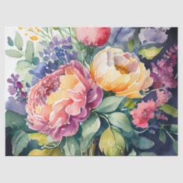  Pastel Waterverf Bloemen Tissuepapier