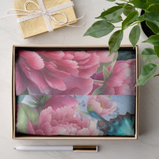 Pastel Waterverf Bloemen & Vlinders Decoupage Tissuepapier (Geschenk)